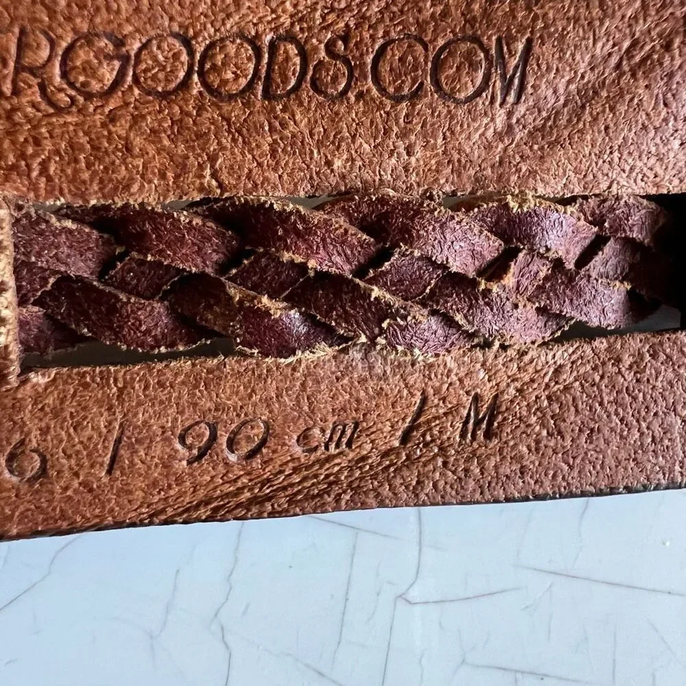 Will leather goods a vintage-style brown leather belt featuring embossed details